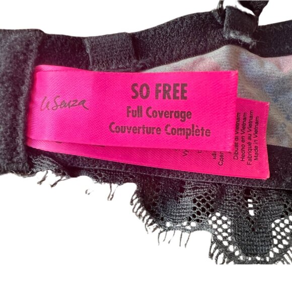 LA SENZA Plaid Lace Women's Bra, Full Coverage / Black + Red / 38D - Picture 8 of 9